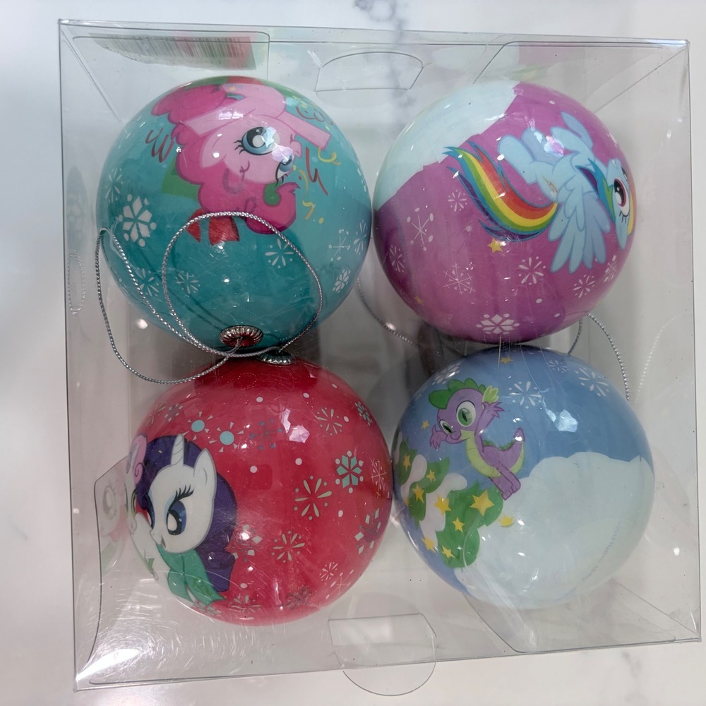My Little Pony Christmas Ornaments Set of 4 Hasbro 2013 Pinkie Pie Rainbow Dash